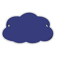 Hausnummernschild in Wolkenform, tiefblau