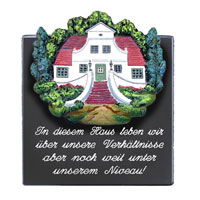 Sprücheschild In diesem Haus leben wir...