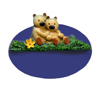 Kinderzimmerschild Teddys tiefblau Artelith