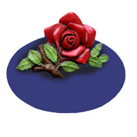 Kinderzimmerschild Rose tiefblau Artelith