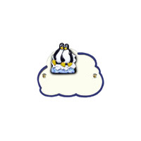 Namensschild Wolke Motiv: Pinguin 5262