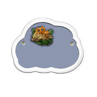 Karamikschild Wolke Motiv: Eulen 5074