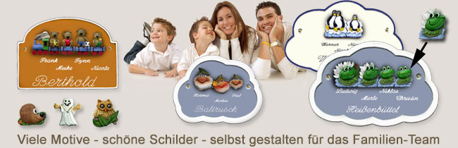 Haustürschilder für Familien Decoramic