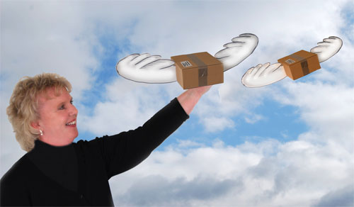 Paketversand-Blitzversand-Express-Türschild