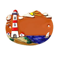 Namensschild Leuchtturm Keramik Terracotta Decoramic