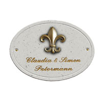 Maison Signée Oval 23x17 cm Motiv: Fleur-de-Lis 5312 